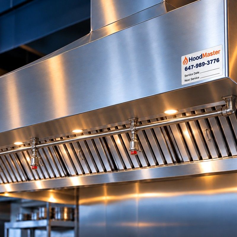 Kitchen exhaust duct before and after cleaning